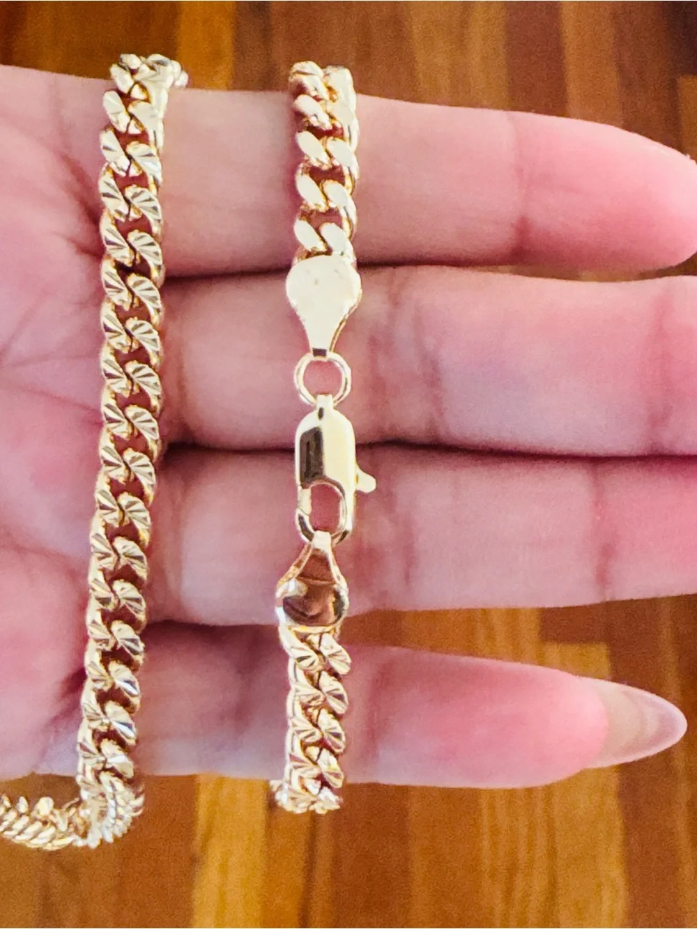 14K Gold Plated statement accent 24” length Cuban link chain necklace.